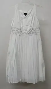 ADRIANNA PAPEL LADIES WHITE COTTON SLEEVELESS SUMMER DRESS SIZE 10 NEW WITH TAGS