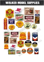 1:24 scale Pre-cut Vintage style Garage sign matte stickers model car. 1