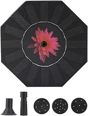 Octagonal Solar Powered Floating Fountain Pump, Garden Water Feature Accessory, Easy to Install, Energy Saving, for Bird Bath, Fish, Small