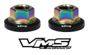 4 VMS RACING STRUT TOWER DRESS UP BLACK WASHERS & NEOCHROME NUTS FOR TOYOTA (for: Toyota)