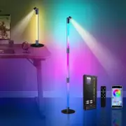 RGBWIC Corner Floor Lamp, DIY Detachable LED Floor Lamp with Spotlight, Smart