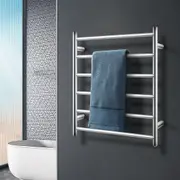 ACA 6 Bars Round Electric Heated Towel Rail Rack Warmer Wall Mounted Stainless Steel Chrome SAA