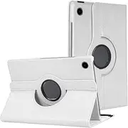 360 Rotate Case for Samsung Galaxy Tab A8 10.5 (2021) X200 X205 Leather Stand Cover (White)