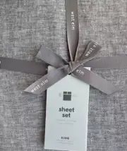 West Elm EUROPEAN FLAX LINEN Sheet Set King Slate Melange NWT