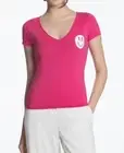 Juicy Couture V-Neck Smiley Face Tee Vixen Pink ( M )