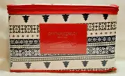 Cynthia Rowley Queen Size Flannel Sheet Set Holiday Print Black & White New