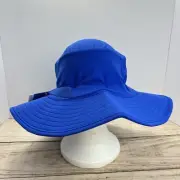 Coolibar UPF 50+ Women's Brighton Chlorine Resistant Royal Blue Bucket Hat Sz L