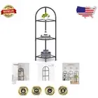 Versatile 3-Tier Corner Shelf - Glass and Steel Stand for Living Room & Bathroom