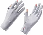 [LERTREE] Anti-Slip Sun Protection Gloves Women Full Finger Touch Screen Driving Cycling Gloves Cooling Sunblock Gloves for Sprot Golf