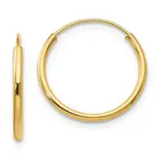 14K Yellow Gold Hollow Tube 15mm Endless Hoop Earrings Madi K Children's Jewelry