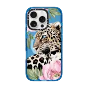 iPhone 16 Pro Impact Case MagSafe Compatible Leopard with peonies