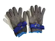 Pair of Cut Resistant Stainless Steel Mesh Gloves for Cleaning Grill Grates