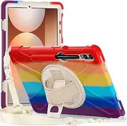 Protective Tablet PC Case Compatible with Samsung Galaxy Tab S9 FE Plus Case SM-X610/SM-X616 12.4inch Case, Heavy Duty Rugged Shockproof Drop Protection Case with Pen Holder,Shoulder Strap Protective