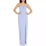 Aidan by Aidan Mattox Women's Cutout Column Gown Wisteria Lavender Size (2)