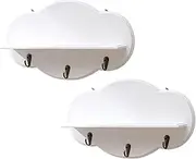 Cloud Wall Shelves Cloud Shelves,2PCS Wood Cloud Wall Shelves with Hook,Cute and Simple Style Wall Shelf for Book Toys Storage Kawaii Room Decor