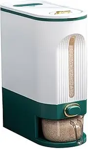 Rice Dispenser - Cracked Grain Storage, Sealed Food Storage Barrel | Leakproof Cereal Dispenser, Portable Grain Storage Container for Rice and Grain with Time Pointer and Measuring Cup