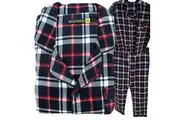 Mens Plus Size Flannelette Pyjamas 100% Cotton PJs Set Top Pants in Red Check