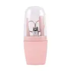 OXX Cosmetics 4 Piece Manicure Set Tweezer, Scissors, Nail Clipper & File - Pink