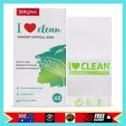 Sanitary Disposable Bags - 45 Bags for Discreet Disposal of Tampons, Condoms, Di