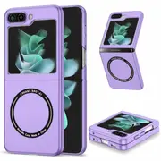 For Samsung Galaxy Z Flip 5 Magsafe Magnetic Wireless Charging Shockproof Case Cover (Purple)