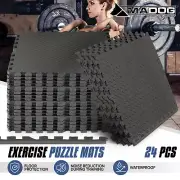 24 Piece Black Puzzle Exercise Mat Floor Tiles EVA Foam Mat Home Gym Equipment