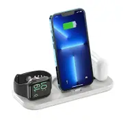 Catzon A32 Foldable Portable 3 in 1 Charging Station for Apple Watch/iPhone/AirPods-White