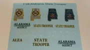 Alabama State Trooper 1/24 Water slide Decal Set Fits Motormax Police SUV