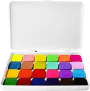 Washable Ink Pads for Kids - Water-Based Printing Oil Washable Stamp Pads | 12/24 Colors Finger Ink Pads for Paper Scrapbook Card Making Posters Notepads Diaries Arch-au