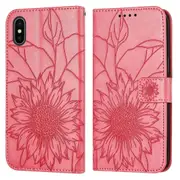 For iphone xs max Wallet Case,3 Credit Card Slot ID Card Holder,PU Leather Flip Case - Rose Red