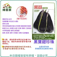 在飛比找Yahoo奇摩購物中心優惠-【綠藝家】大包裝G26.黑寶甜珍珠糯玉米種子90克(約350