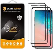 Supershieldz (2 Pack) Designed for Samsung (Galaxy S10 Plus) Tempered Glass Screen Protector with (Easy Installation Tray), (Full Cover) (3D Curved Glass) Anti Scratch, Bubble Free (Black)
