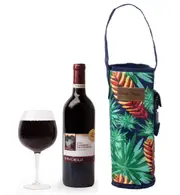 Wine Cooler Bag Bottle Drink Carrier Insulated Tote Bag Travel Picnic w/Strap & Wine Opener Included Reusable Lightweight Attractive Design Mossman