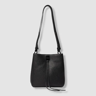 $275 Rebecca Minkoff Women's Black Darren Small Leather Shoulder Purse Bag