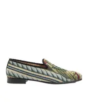 Valentino Logo Embroidered Slip-On Flat Shoes 44,45,46,40.5,40,41.5,41,42.5,42,43.5,43 Black