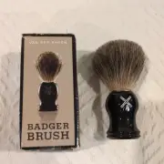 NOS In Box Van Der Hagen Badger Shaving Brush with Black Handle
