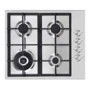 Esatto 60cm S/Steel Gas Cooktop with Wok Burner ECGW61F