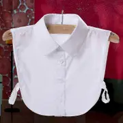 Women Blouse Sweater Turn-Down Fake Collar Detachable Cotton Half Shirt Tie Versatile Fake Collar white