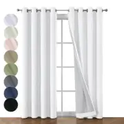 Blackout Curtain W52 X L84 2 Panels Grommet Thermal Insulated Greyish White