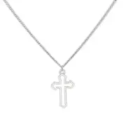 Hollow for Cross Pendant Necklace Thin Chain Punk Hiphop Necklace for Men Boys