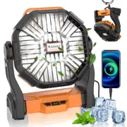 Portable Camping Fan Rechargeable with LED Lantern - 20000mAh Cordless Batter...