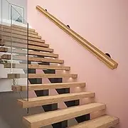 Wooden Stair Handrail Railing - Complete Kit | Non-Slip Staircase Banister Hand Rail for Home Garden Corridor Lofts Decking Kindergarten | Handrail for Stair 1ft~15ft(14ft/420cm)