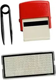 Dickly Self Inking Stamp Inking Stamp DIY Custom Professional Mini Letter Number Printing Stamp DIY Stamp Kit for Teachers Office, Red, 14mmx38mm