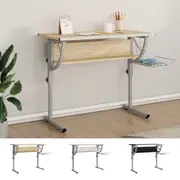 Craft Desk Computer Desk Table with Storage Engineered Wood and Steel vidaXL