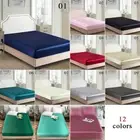 Satin Bedsheet Fitted Sheet Mattress Covers Elastic Single Double Queen King Bed