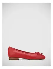 [Wittner] Anastasia Leather Flat Ballet in Rouge Red