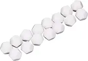 QANYEGN 30PCS 12 Sided Blanks Dice, Plastic Write On Teaching Dice, Cubes Polyhedral Dice Kit for Entertainment Education 2.2cm White