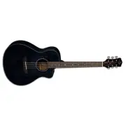 Luna Moonbird Folk Acoustic-Electric Guitar, Rosewood Fretboard, Midnight Blue