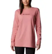 Columbia Womens Pink Agave Classic North Cascades Pink Long Sleeve T-Shirt Sz XL