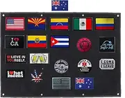 [Tuyatezhi] Holder Patch 45 x 30 Inches Tactical Patch Panel Patch Wall Display Board Hang Display Poster Panel -Heavy Duty Nylon Material -10 Metal Hole -for Collecting/Showing Patches