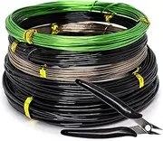 Bonsai Wire Kit - 5 Rolls, 164 Feet Total. Anodized Aluminum Training Wire, 1mm/1.5mm/2.0mm, for Bonsai Trees Indoor